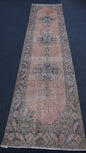 Runner rug, distressed vintage rug, hallway runner rug 141x34 inches