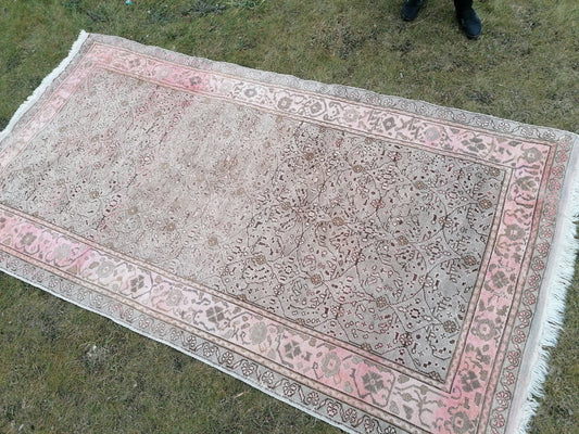 9'6x5'3 muted vintage rug natural oushak rug vintage rug wool oushak rug hand made rugs vintage turkish rug