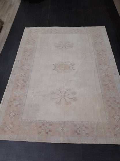 MUTED Vintage Rug, 6.8 x 8.8 Rug, Turkish Rugs, Hand Made Rug, Muted Persian Rug  Turkish Rug Muted Wool Rug Vintage Rug Muted Oriental Rug