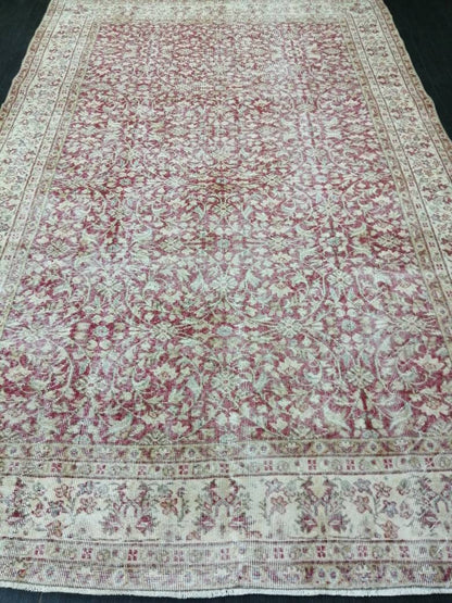 Vintage Turkish Rug 6.6 x 10. 3 Muted Oushak Rug Muted Vintage  Rug Wool Oushak Rug Hand Made Rugs Vintage 7x10 Turkish Rug