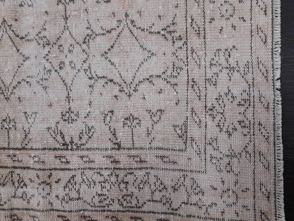 Floral Vintage Rug 6 x 9.6 OUSHAK RUG TURKISH Oushak Rug Vintage Wool Oushak Rug Hand Made Rugs Vintage Turkish Rug Neutral Rug