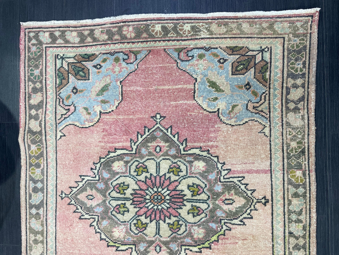 Antique Rug, Vintage 3.8 x 6.8 Rug, Turkish Wool Rug, Oushak Rug, Hand Knotted Rug, Persian Rug, Handmade Rug