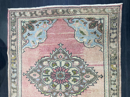 Antique Rug, Vintage 3.8 x 6.8 Rug, Turkish Wool Rug, Oushak Rug, Hand Knotted Rug, Persian Rug, Handmade Rug