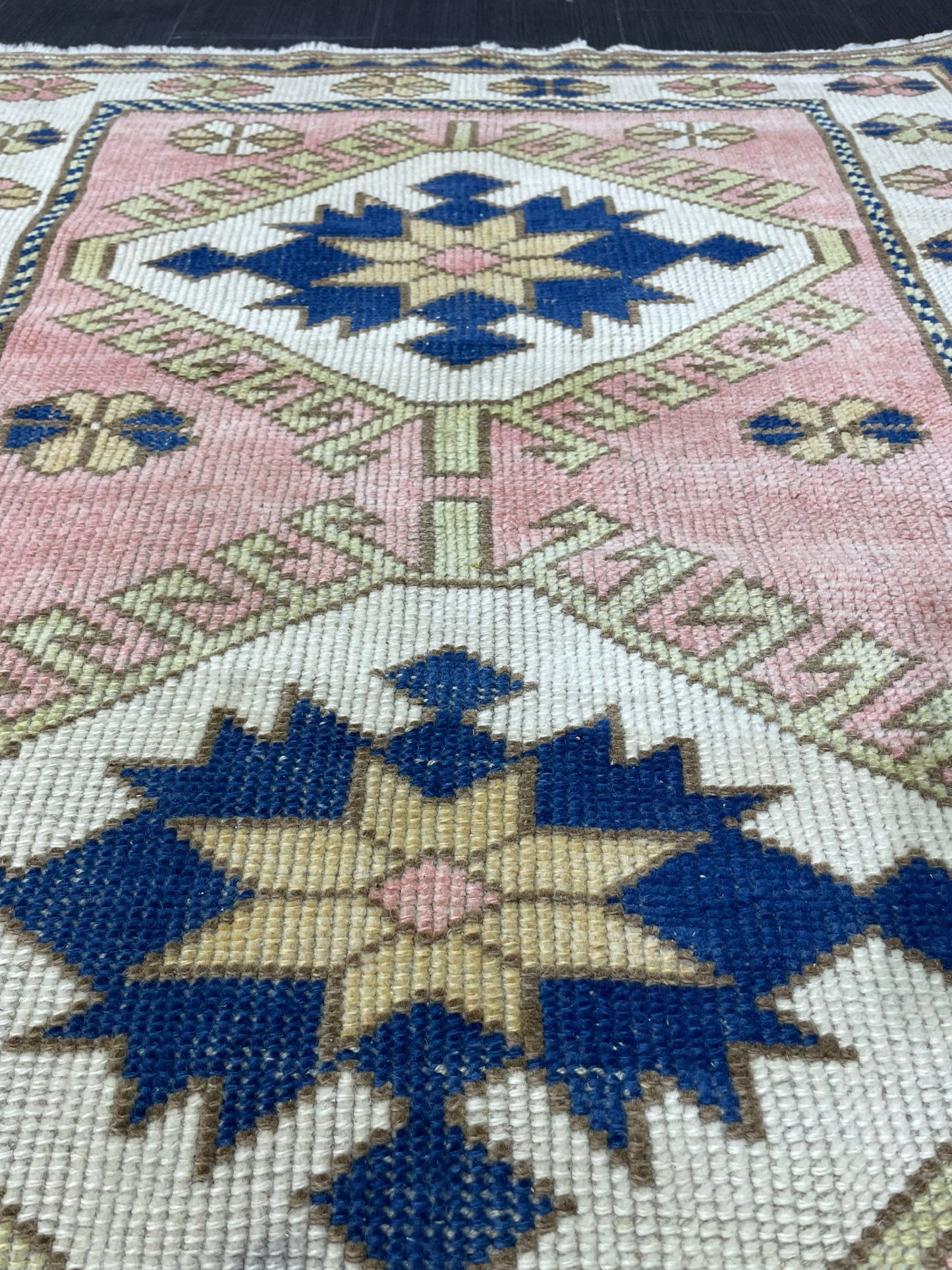 Handmade TURKISH Rug, Vintage Wool 3.3 x 4.4 Rug, Oushak Rug, Hand Knotted Rug, Anatolian Rug, Persian Rug,  100% Wool Rug,