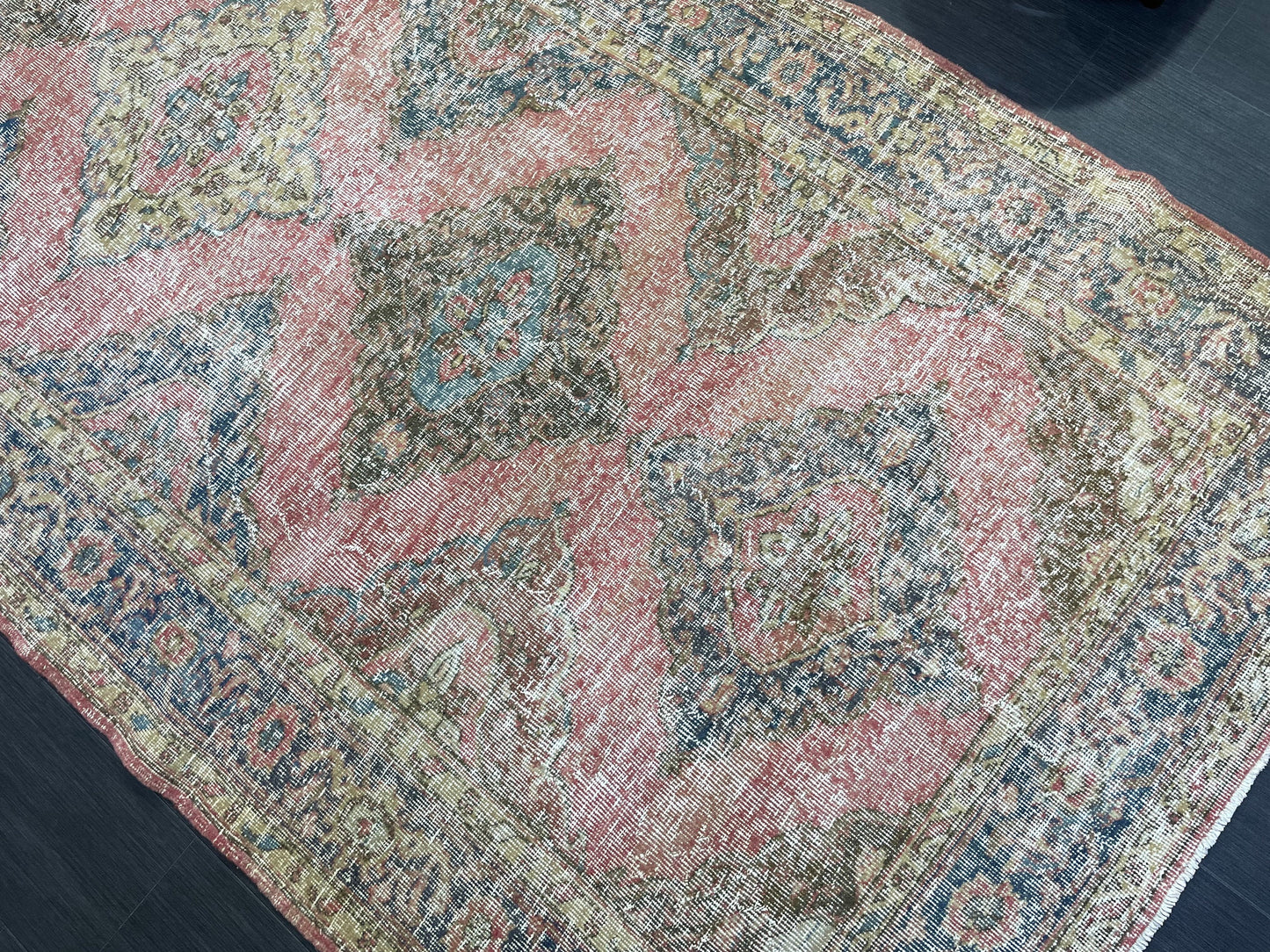 Muted Oriental Runner Rug 4.10 x 11.2 , Turkish Runner Rug, Vintage Runner Rug Hallway Runner Rug Kitchen Runner Rug Persian Wool Runner Rug