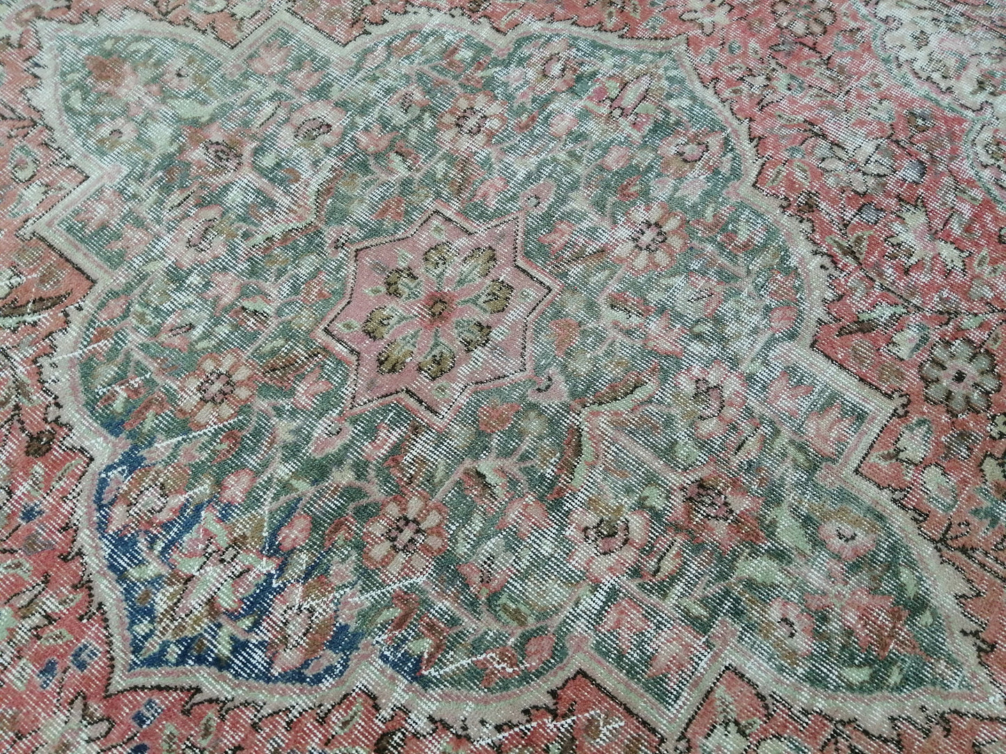 6x10 Vintage OUSHAK RUG TURKISH Rug Vintage Oushak Runner Rug 6 x 10 Vintage Runner Rug Wool Oriental Rug Hand Made Rugs Muted Oriental rug
