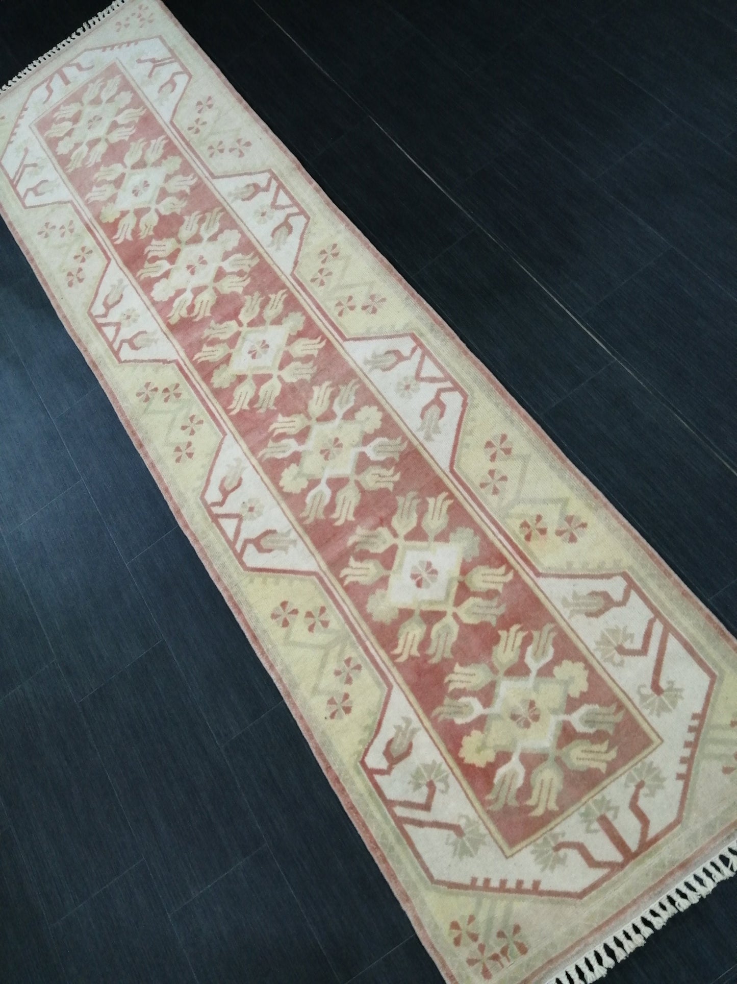 Muted Oushak Runner 2.5 x 9.5 Kitchen Runner Rug Wool Runner Rug Wool Oushak Rug Turkish Runner Rug Vintage Runner Rug Hallway Runner Rug