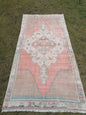 3'11x7'10 turkish rug, vintage rug, oushak vintage rug, kitchen rug bohemian rug