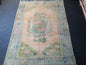 5.5 x 7.9 Floral OUSHAK RUG TURKISH Oushak Rug Vintage Hand Knotted Rug Muted Wool Rug Hand Made Rugs Vintage Faded Rug