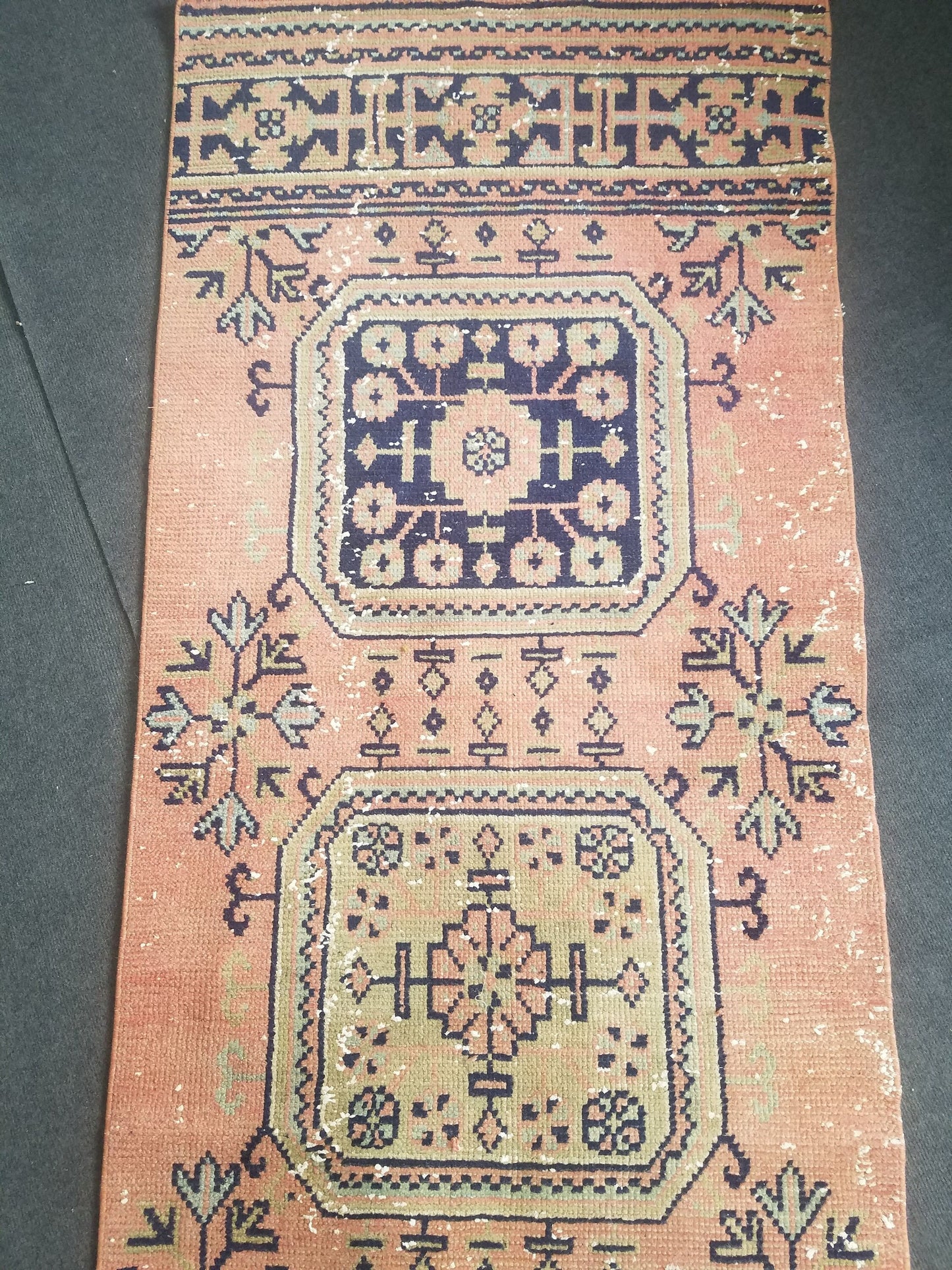 Wool runner rug 2'9x11'6 vintagevintage oushak runner rug unique hand made rug kitchen runner rug