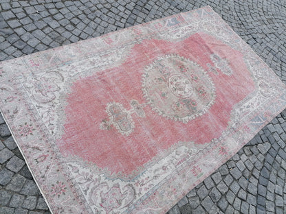 11'x6'7 large oushak rug, living room rug, handmade wool rug, are rug