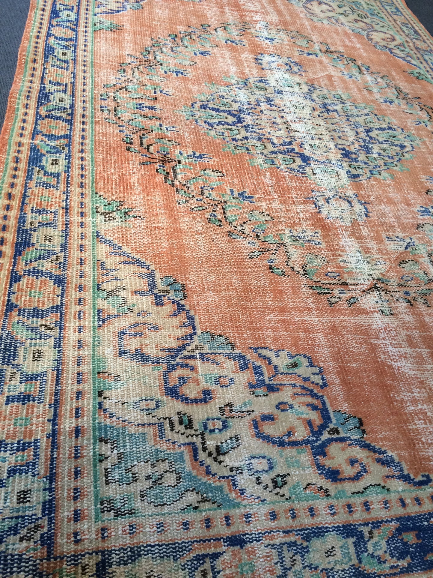 Vintage Rug Turkish Rug Oushak  Rug Bohemian Rug Living Room Rug Wool Oushak Rug Hand Made Rug