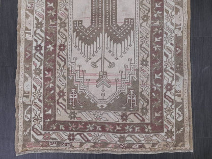 Muted Vintage Rug Muted Turkish 3 x 5.6 Rug Oushak Rug, Rustic Rug, Muted Rug, Vintage Turkish Rug, Farmhouse Rug, Vintage Rug, Wool rug