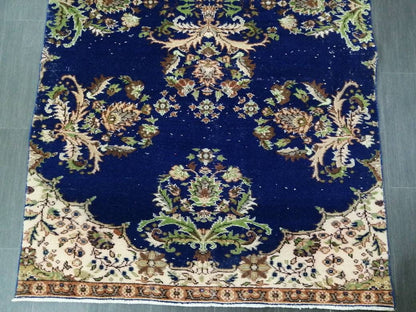Blue OUSHAK RUG 8.5 x 4.7 Vintage Rug Oushak Rug Vintage Wool Oushak Rug Hand Made Rugs Vintage Turkish Rug