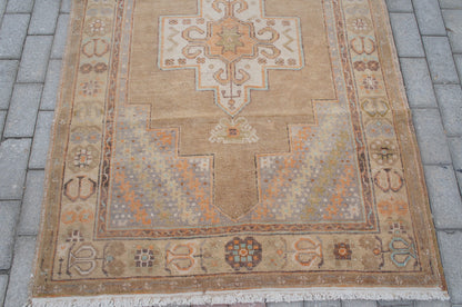 GOLDEN ROD Turkish Rug , VINTAGE Rug, Eclectic Rug, Rustic Rug,Boho Rug, Turkish Rug Farmhouse Rug, Vintage Rug Wool Rug
