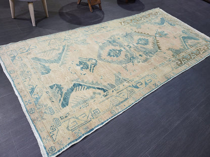 OUSHAK RUG, TURKISH 3.4 x 7.2 Rug, Vintage Persian Rug, Vintage Rug, Wool Handknotted Rug, Handmade Rugs, Vintage Turkish Rug