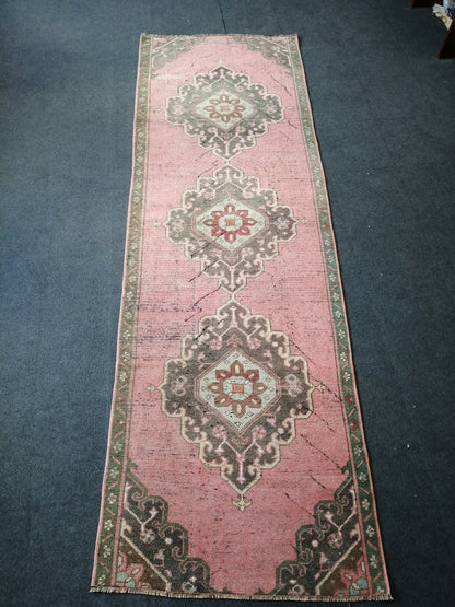9.4 x 3 Oushak Runner Rug Turkish Runner Rug Vintage Runner Rug Hallway Runner Rug Kitchen Runner Rug Wool Runner Rug Wool Oushak Rug