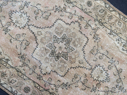 Vintage Rug Oushak 4 x 7.7 Rug Turkish Rug Muted Hand Knotted Wool Rug Handmade Rug Oriental Rug