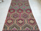 Flatwoven with embroidery rug turkish hand made rugs vintage turkish rugs oushak rug vintage oushak rug, wool rug 8'6x4'10 feet