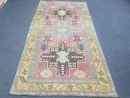 Oushak wool rug, turkish rug vintage rug 3'9x6'3 vintage oushak, rug unique hand made rug kitchen rug bohemian rug