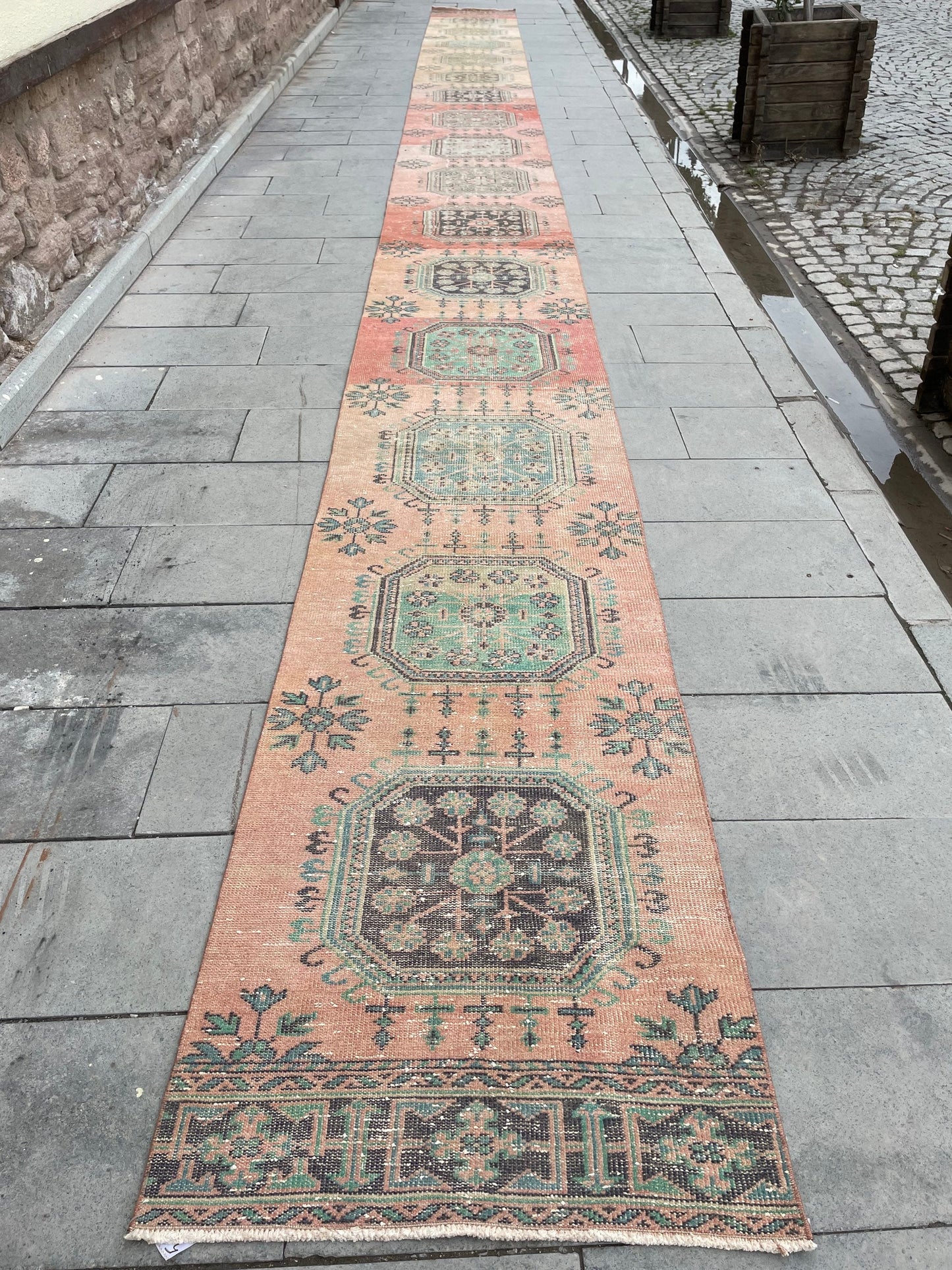Vintage Staircase Runner Rug 2.5 x 33 ft Extra Long TURKISH Runner Rug Vintage Runner Rug Distressed Runner Rug  Runner Hand Knotted Runner
