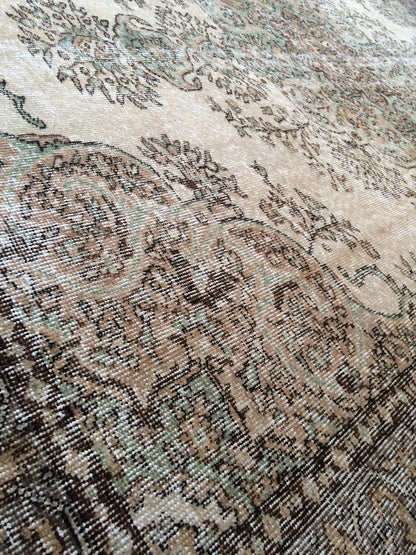 9.8 x 6.5 Large Oushak Rug, Vintage Rug Oushak Rug , Wool  Rug Turkish  Rugs Persian Rug Muted Persian Rug