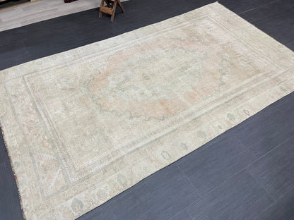 MUTED Vintage RUG 5x9 TURKISH Oushak Rug Vintage Hand Knotted Rug Antique Persian Hand Made Rugs Turkish Rug Handmade Wool Rug