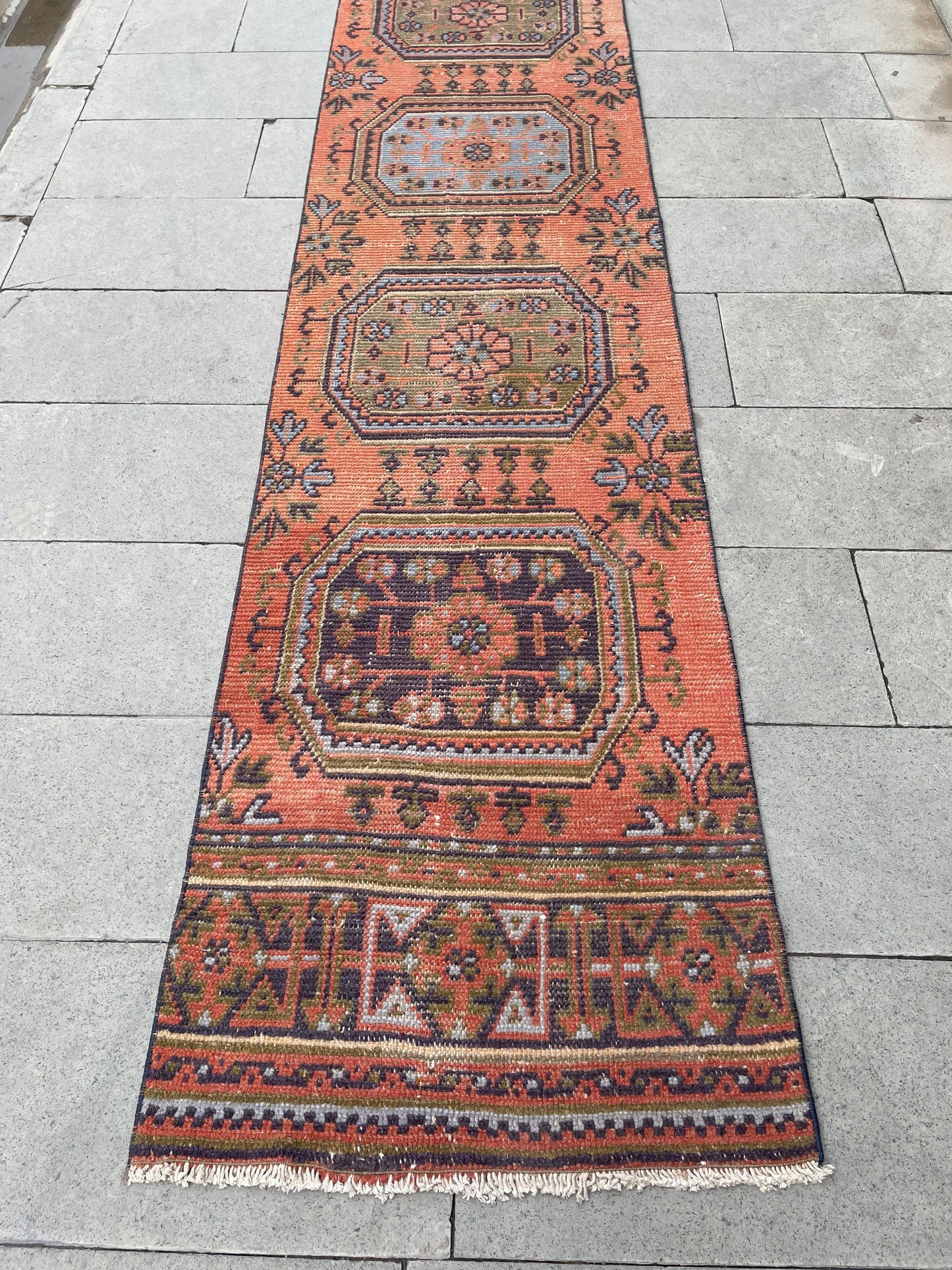 Vintage Staircase Runner Rug 2.3 x 31 ft Extra Long TURKISH Runner Rug Vintage Runner Rug Distressed Runner Rug  Runner Hand Knotted Runner