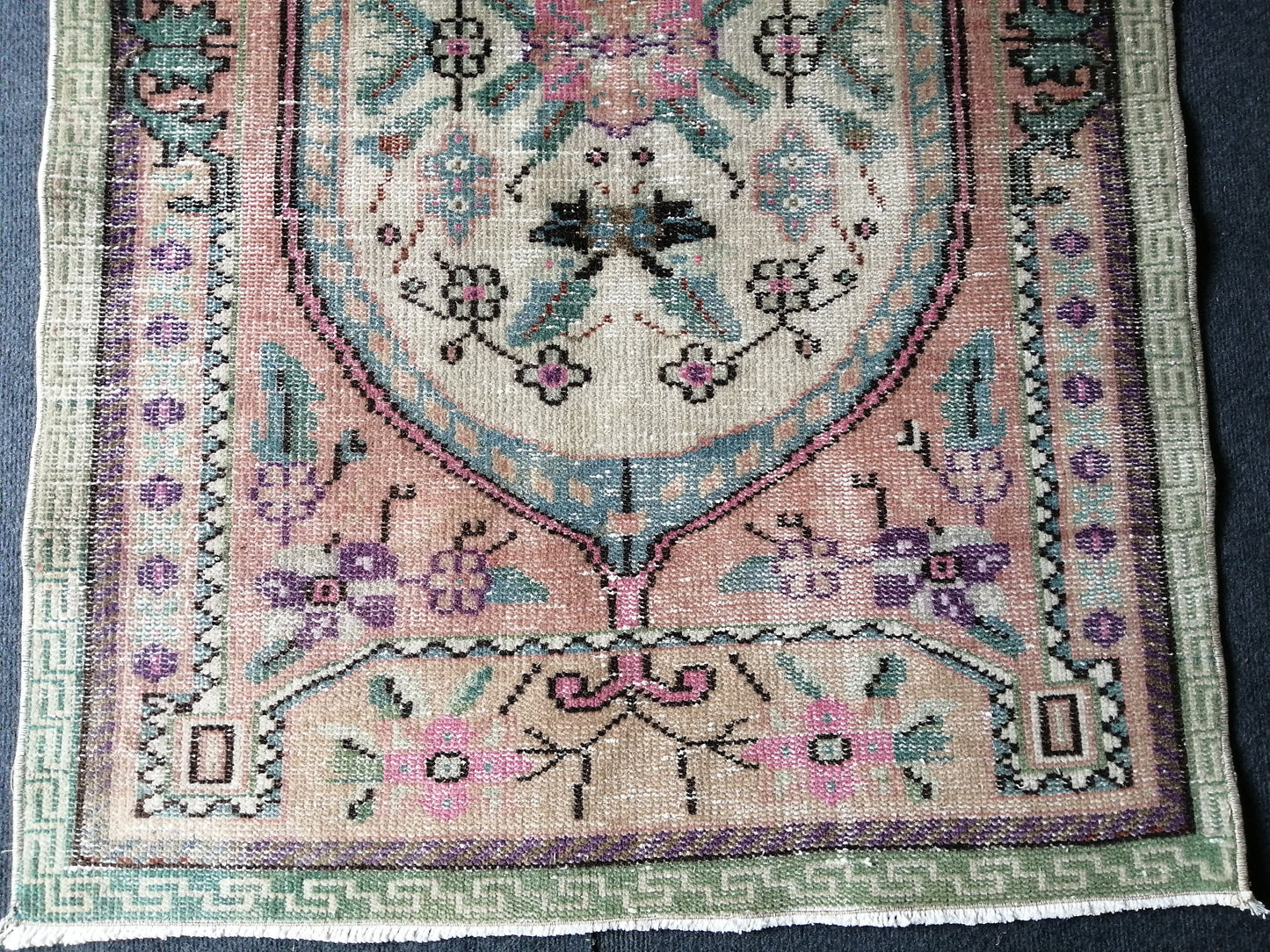 3 x 4.5  Vintage Rug,  TURKISH HANDMADE Rug, Vintage Turkish Rug, Oushak Rug, Turkish Oushak Rug, Vintage Handknotted Rug, Wool Rug