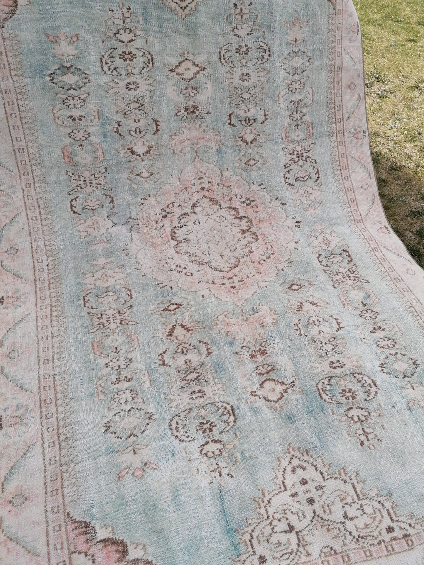Vintage rug,5'8x9 wool oushak rug, handmade area rug