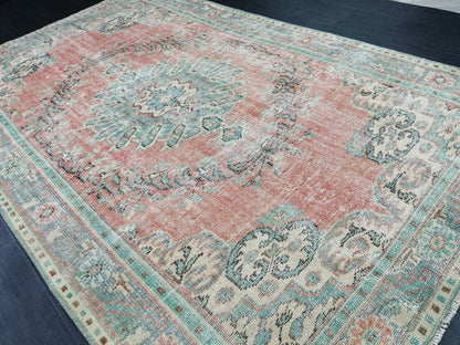 5.7 x 9.4 Rugs, Hand Made Rug, Oushak Rug, Rustic Rug, Bohemian Rug, Rug Runner, Turkish Rug, Farmhouse Rug, Vintage Rug, Wool rug