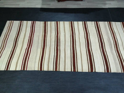 5.4 x 13 Flat Woven RUG TURKISH Rug Vintage Flat woven Runner Rug Vintage Runner Rug Wool Hand Made Rugs Muted Oriental rug