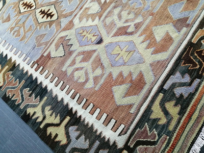 5.7 x 9.8 Rug Vintage Kilim Handmade Rug, Flatwoven Oushak Rug, Rustic Rug, Flat Weave Rug, Turkish Rug, Farmhouse Rug, Vintage Wool rug