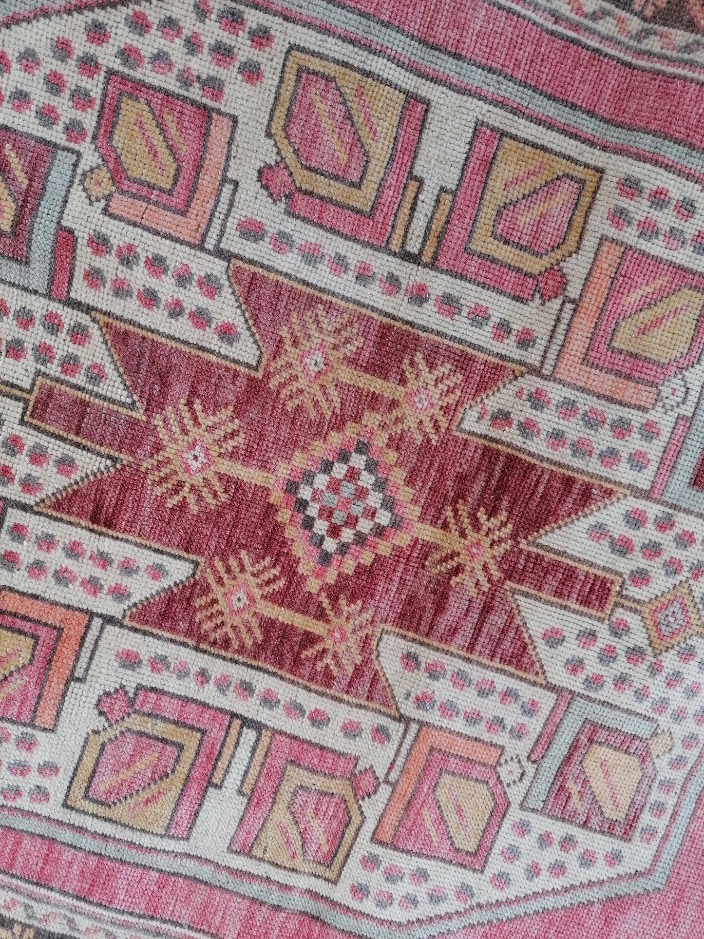 Vintage rug 4x7'5 oushak rug, kitchen rug, bohemian rug ,floor rug, handmade wool rug