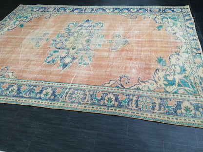 9.7 X 6.8 LARGE Rugs, Hand Made Rug, Oushak Rug, Rustic Rug, Bohemian Rug, Rug Runner, Turkish Rug, Farmhouse Rug, Vintage Rug, Wool rug