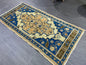 Hand Knotted Runner Rug, Vintage 1.8 x 3.7 Runner Rug,Handmade Short Runner Rug,Bathroom Runner Rug, Antique Runner Rug, Vanity Runner Rug,