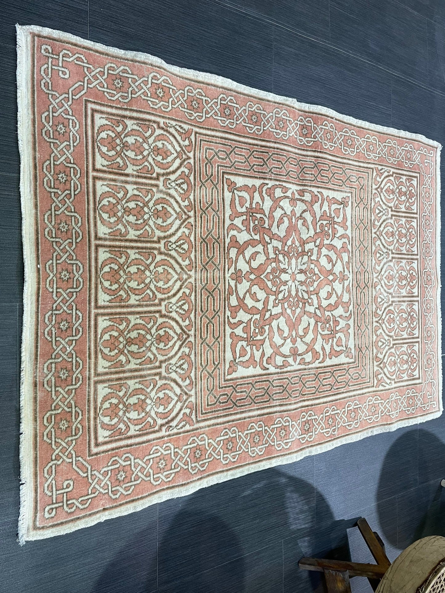 Antique Rug, Vintage 3.4 x 4.8 Rug, Turkish Wool Rug, Oushak Rug Fine Knotted Rug, Hand Knotted Rug, Persian Rug, Handmade Rug