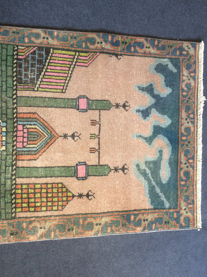 Turkish Rug, Oushak Rug, Oushak Rugs, Wool Oushak Rug, sufi mevlana Tapestry  Rug, Farmhouse Rug, Vintage Rug, Prayer Rug, Hand Made Rug