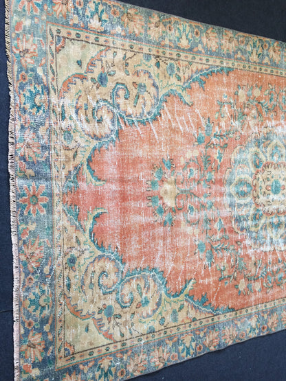 6x10 Large Area OUSHAK RUG TURKISH  Rug Vintage Rug Vintage Oriental Rugs Oushak Rug Hand Made Rugs Vintage Turkish Rug