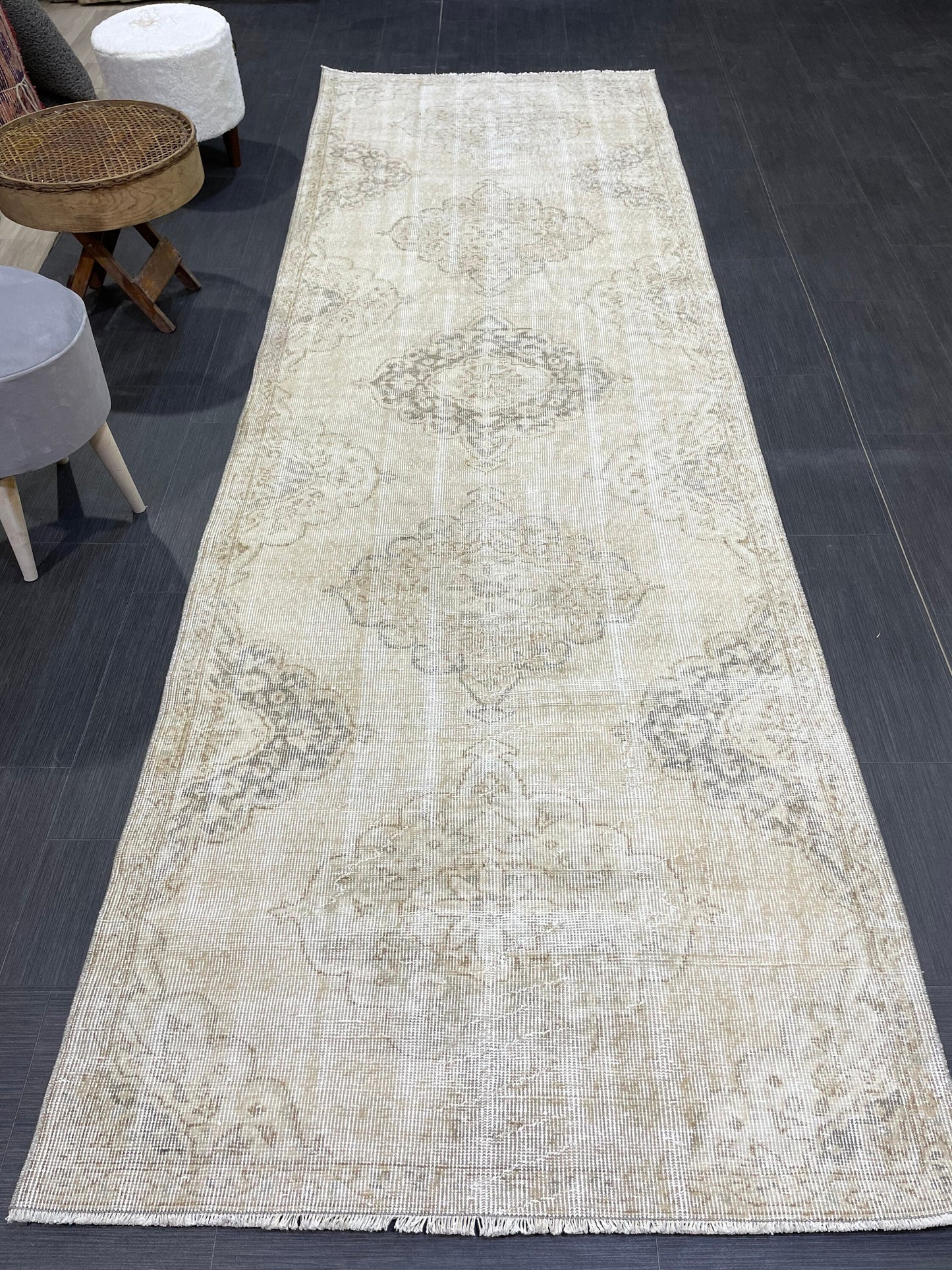 Vintage Persian Runner Rug, 3.6 x 10.8 Handmade Runner Rug, Turkish Runner Rug, Vintage Runner Rug, Hallway Runner, Kitchen Runner Rug