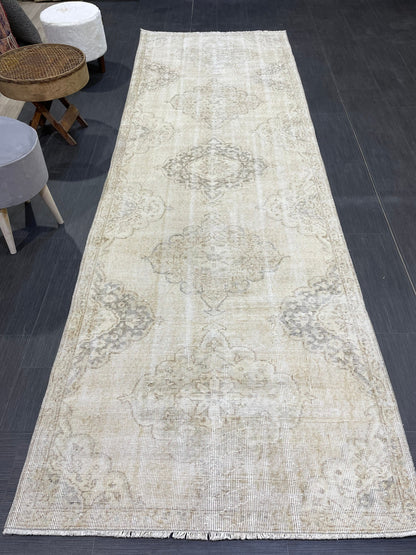 Vintage Persian Runner Rug, 3.6 x 10.8 Handmade Runner Rug, Turkish Runner Rug, Vintage Runner Rug, Hallway Runner, Kitchen Runner Rug