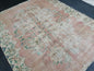 Distressed Vintage Rug 6.2 x 7.4 Hand Made Rug, Antique Rug, Rustic Rug, Floral Rug Turkish Rug, Farmhouse Rug, Vintage Rug, Wool rug
