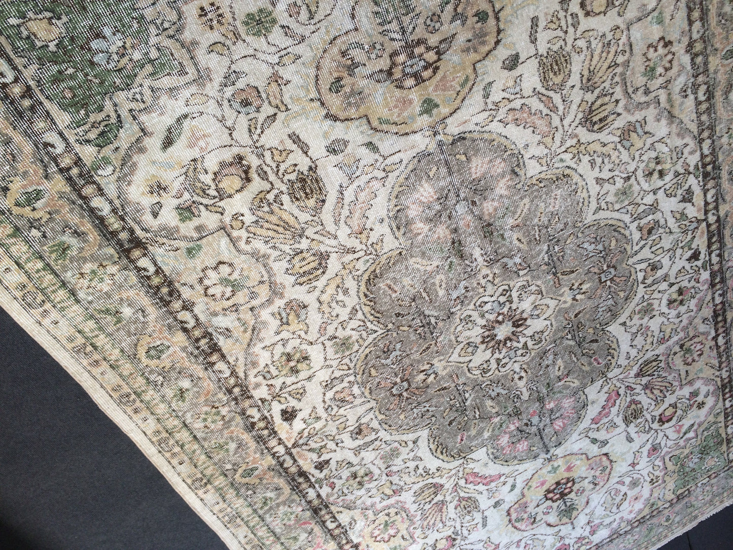 6.7 x 9.8 Turkish Oushak Rug Large Area Rug, Vintage Rug Oushak Rug 7 by 10 Muted Rug