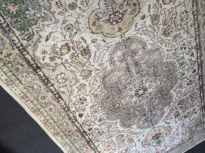 6.7 x 9.8 Turkish Oushak Rug Large Area Rug, Vintage Rug Oushak Rug 7 by 10 Muted Rug
