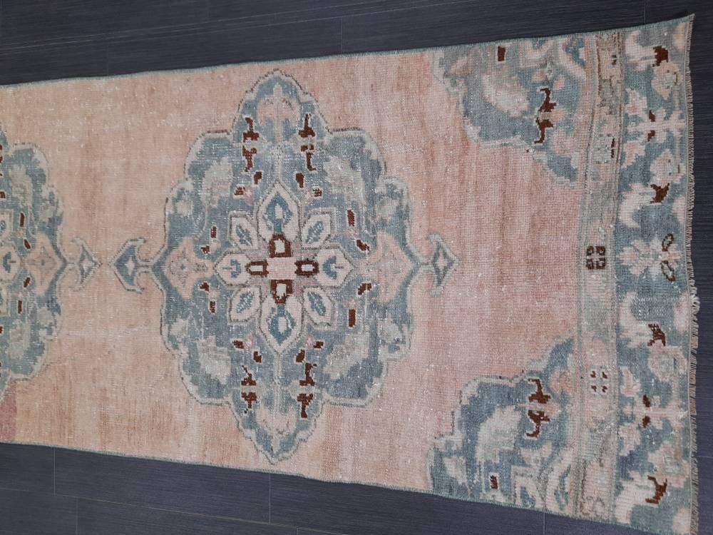 Handmade Runner Rug 2.5 x 9.5 Turkish Runner Rug Muted Vintage Runner Rug Oriental Hallway Runner Rug Kitchen Runner Rug Quality Wool Runner