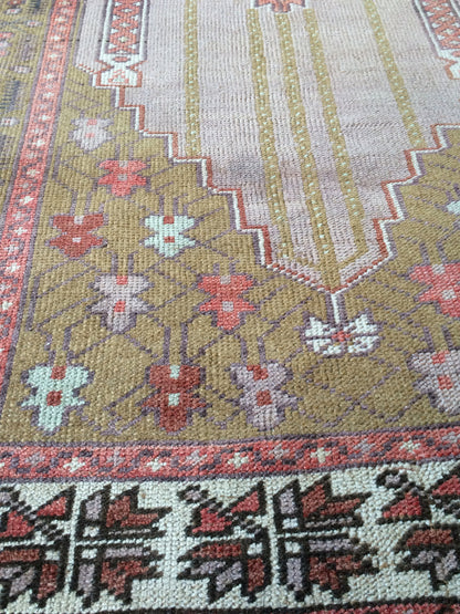 6.4 x 3 OUSHAK RUG TURKISH Oushak Rug Vintage Oushak Runner Rug Vintage Runner Rug Wool Oushak Rug Hand Made Rugs Vintage Turkish Rug