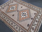 Muted Vintage Turkish Rug 3.8 x 5.2 Oushak Rug, Wool Oriental Rug Pink Muted Vintage Persian Rug, Hand Made Rug Pink Vintage Wool Rug 4x5