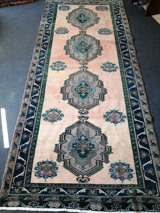 Turkish Rug 5x12, Large Area Rug , Vintage Rug, Oushak Rug, Oriental Runner