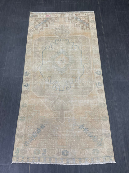 3.5 x 7 Rug Hand Made Rug Oushak Rug, Rustic Rug Distressed Rug, Rug Runner, Turkish Rug, Farmhouse Rug, Vintage Rug, Wool rug
