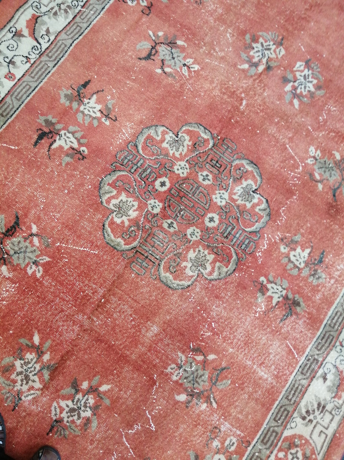 6.8 x 10.3 Vintage Rugs  TURKISH HAND MADE Rugs   Vintage Turkish Rugs Oushak Rug  Turkish Oushak Rug, Vintage 7x10 Rug,  Soft Wool Rug